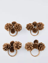 John Lewis John Lewis Pinecone Napkin Rings, Set of 4, Gold- Buy online at McGrocer