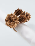 John Lewis gold pinecone napkin rings set of 4, imported from the UK