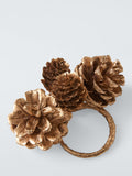 John Lewis gold pinecone napkin rings set of 4, imported from the UK