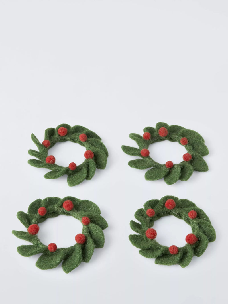 John Lewis berry felt napkin rings set of 4 (British brand)