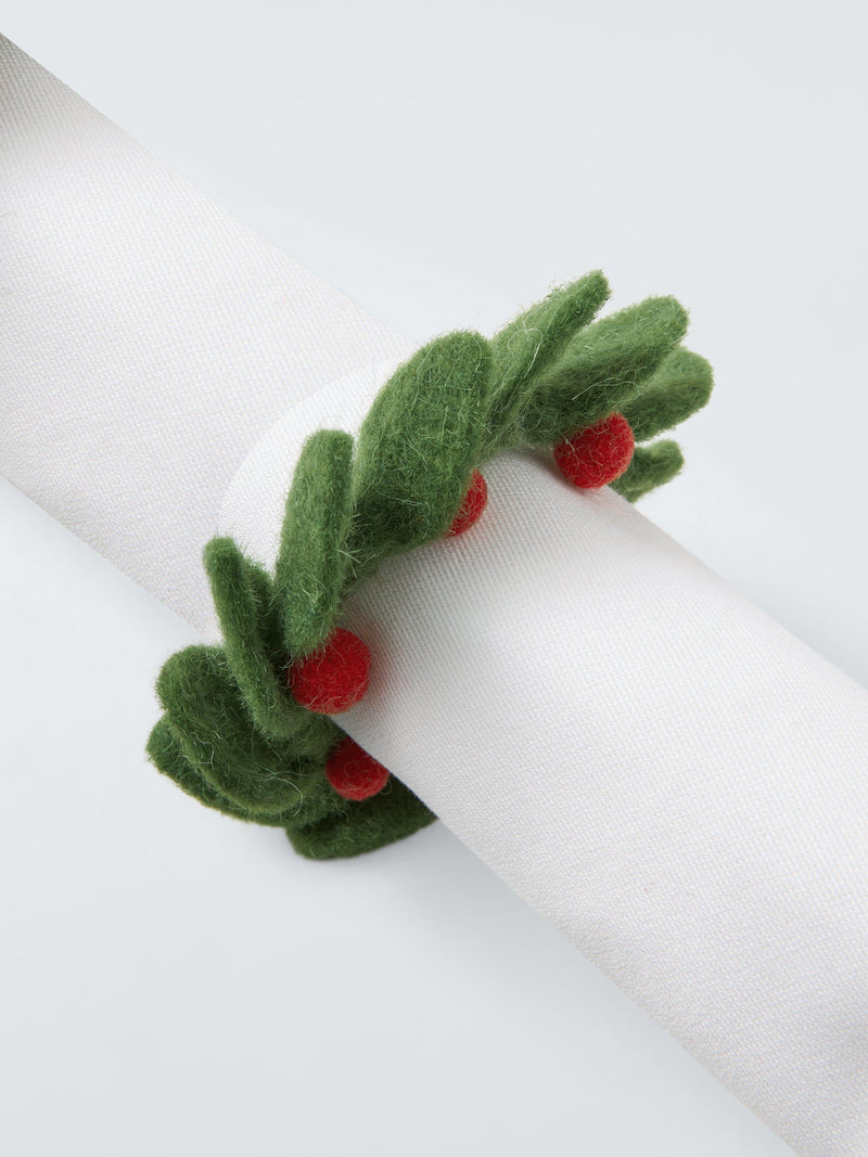 John Lewis berry felt napkin rings set of 4 (British brand)