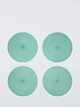 John Lewis John Lewis Sparkle Round Braided Placemats Set of 4 Green- Buy online at McGrocer
