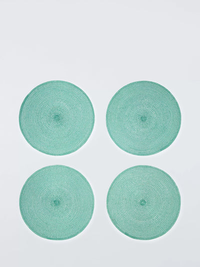 John Lewis John Lewis Sparkle Round Braided Placemats Set of 4 Green- Buy online at McGrocer
