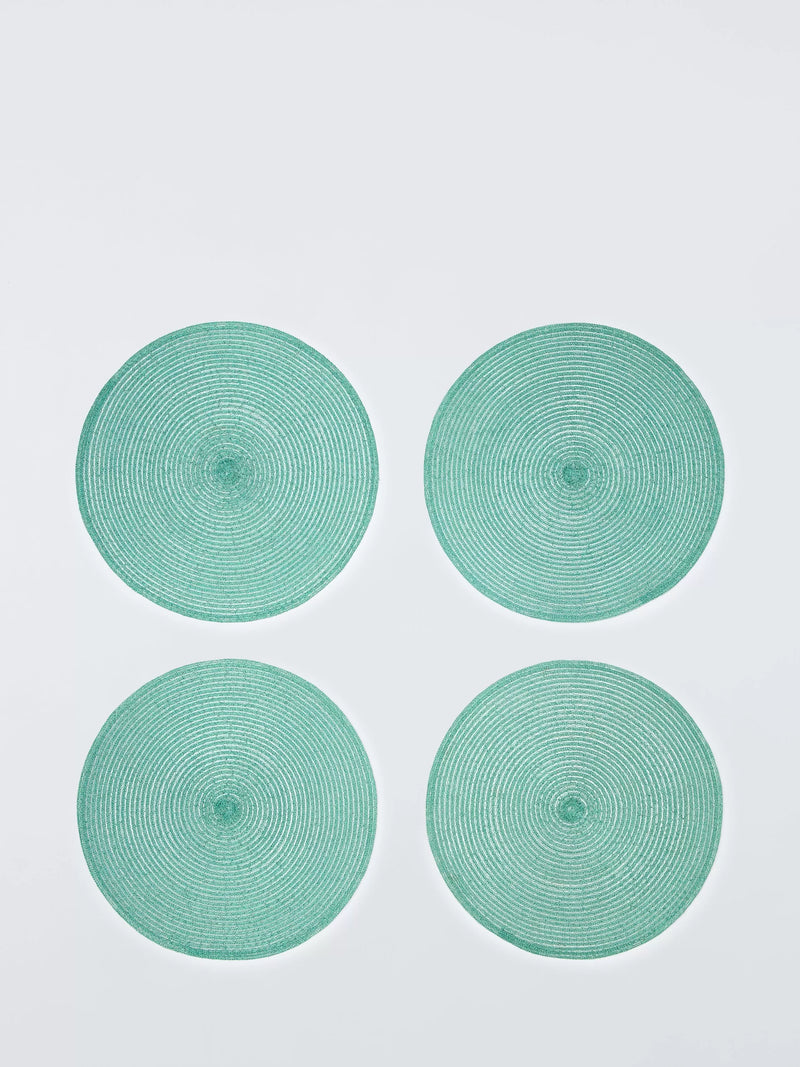 John Lewis set of 4 sparkle round braided placemats British product