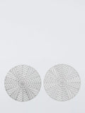 John Lewis cut-out snowflake PVC placemats, silver, set of 2, UK version