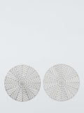 John Lewis cut-out snowflake PVC placemats, silver, set of 2, UK version