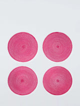 John Lewis John Lewis Sparkle Round Braided Placemats Set of 4 Red- Buy online at McGrocer