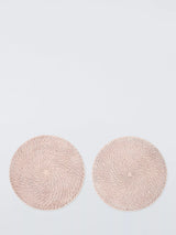 John Lewis John Lewis Rattan Round Placemats, Set of 2, White- Buy online at McGrocer