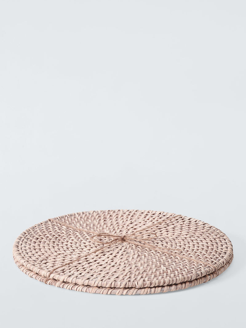 John Lewis rattan placemats set of 2 white round (British brand)
