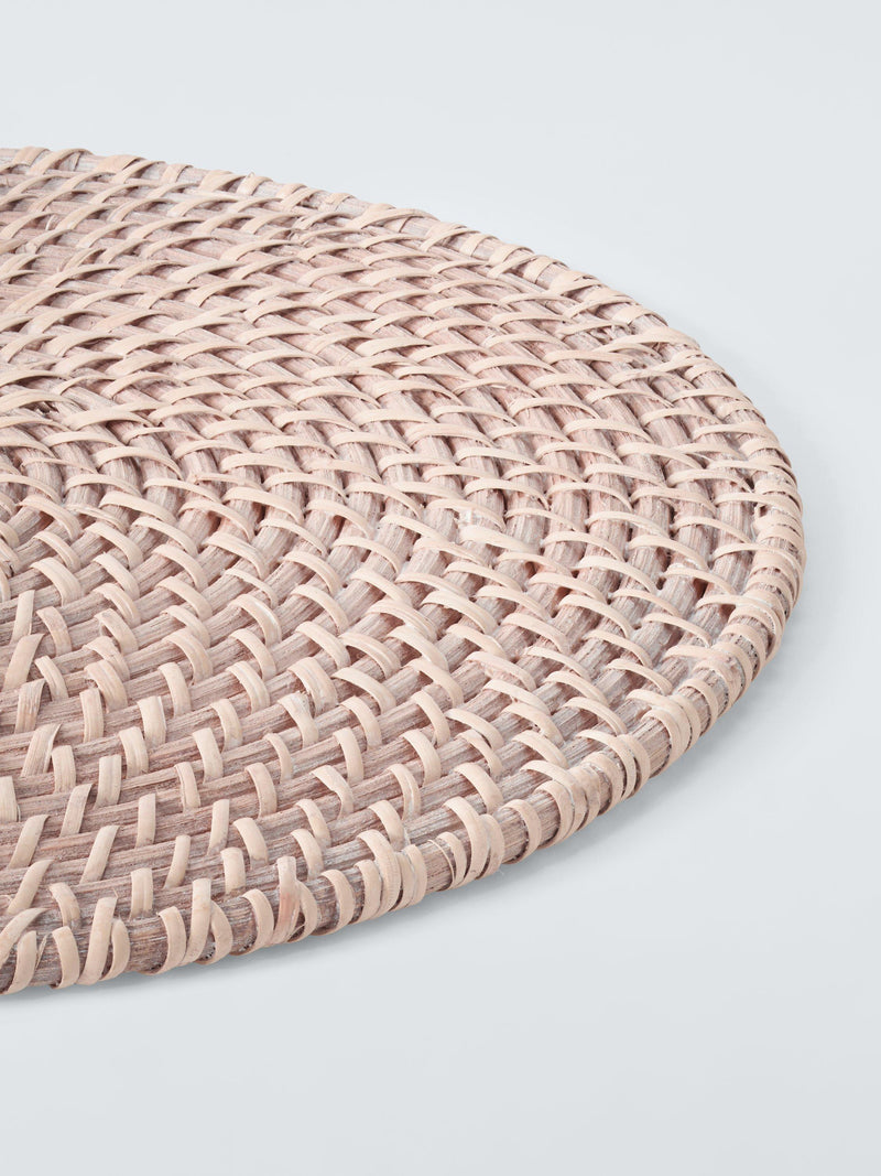 John Lewis rattan placemats set of 2 white round (British brand)
