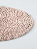 John Lewis rattan placemats set of 2 white round (British brand)
