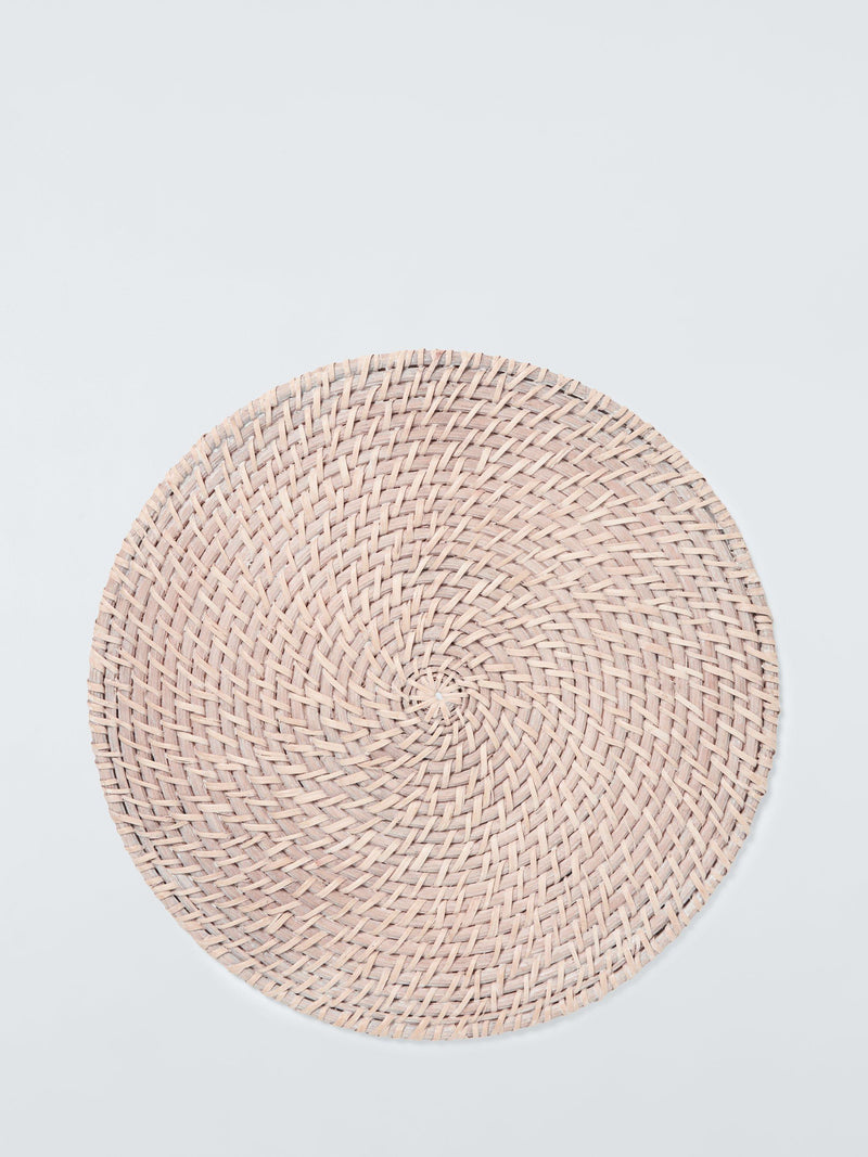 John Lewis rattan placemats set of 2 white round (British brand)