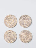 John Lewis white rattan coasters set of 4, imported from the UK