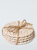 John Lewis white rattan coasters set of 4, imported from the UK