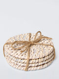 John Lewis white rattan coasters set of 4, imported from the UK