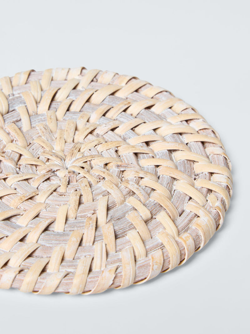 John Lewis white rattan coasters set of 4, imported from the UK