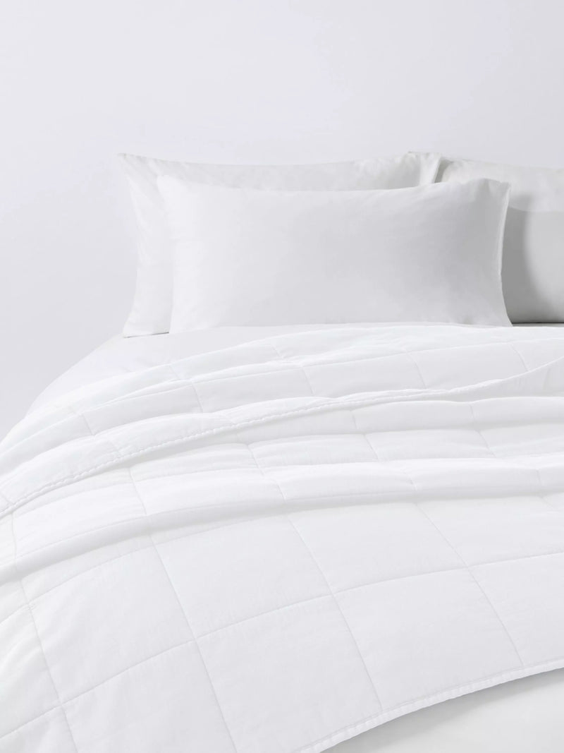 John Lewis Muslin Washed Quilted Bedspread, White