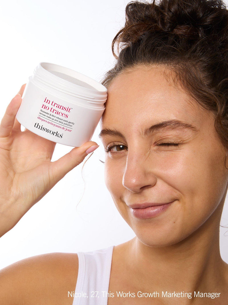 This Works rosewater mint makeup remover pads 80 count, imported from the UK