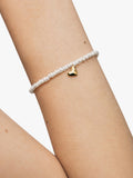 Monica Vinader Mini Heart Pearl Bracelet Gold, imported from the UK