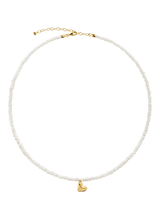 John Lewis Monica Vinader Mini Heart Pearl Necklace, Gold- Buy online at McGrocer