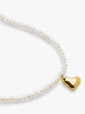 Monica Vinader mini heart pearl necklace 41-46cm - British product