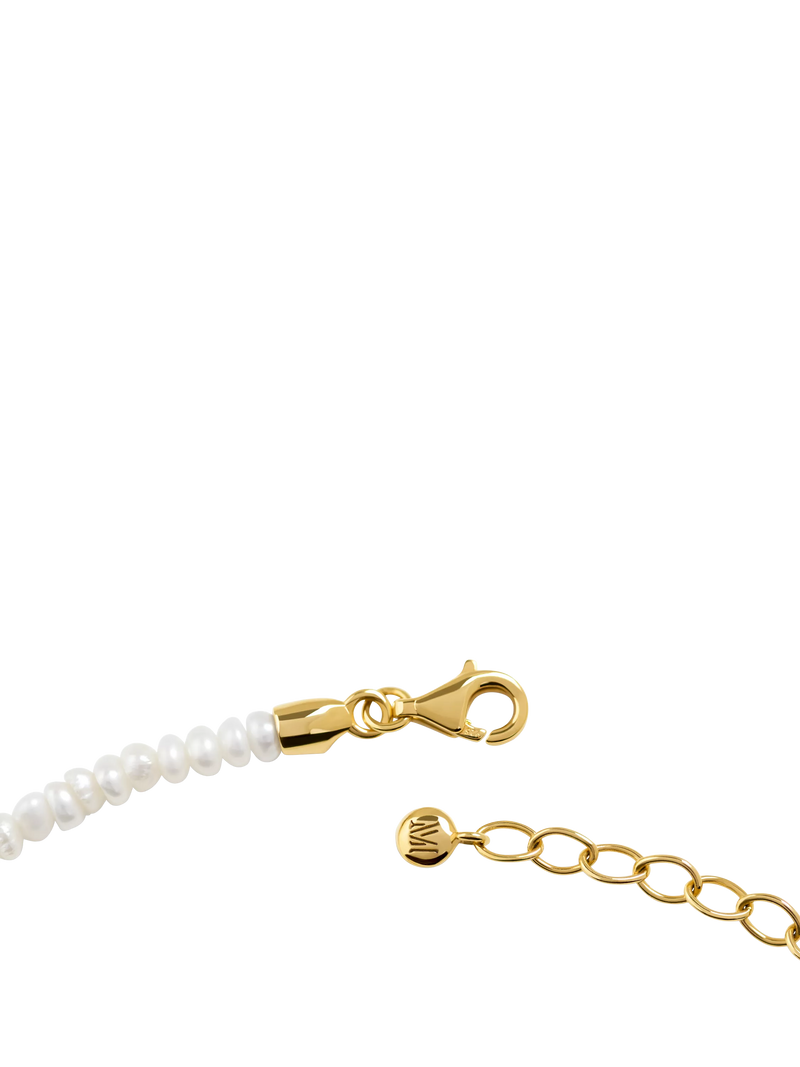 Monica Vinader mini heart pearl necklace 41-46cm - British product