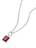 Daisy London Birthstone Pendant Necklace Silver with Garnet, imported from the UK