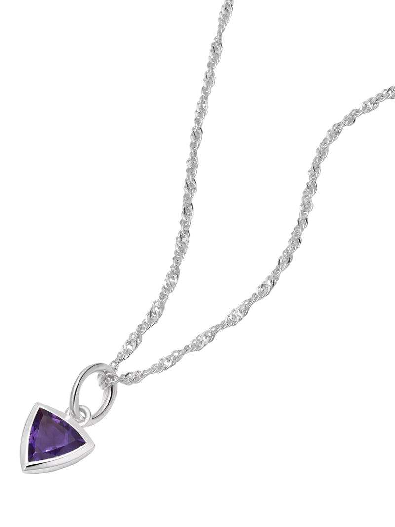 Daisy London Birthstone Pendant Necklace Silver