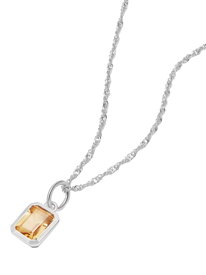Daisy London Birthstone Pendant Necklace Silver