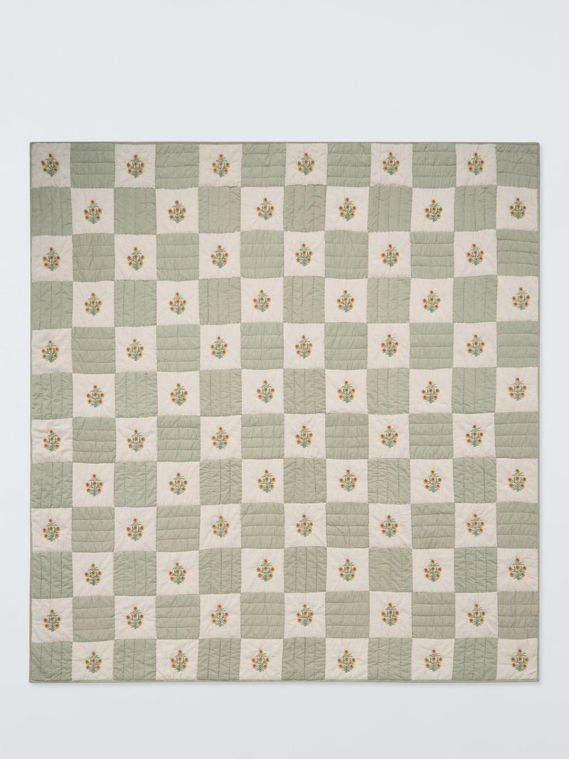 John Lewis floral embroidered quilt king size, UK version