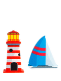 Kikkerland Nautical Sponge Set with Lighthouse and Sailboat, UK version