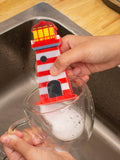 Kikkerland Nautical Sponge Set with Lighthouse and Sailboat, UK version