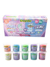 John Lewis Crayola Pearl and Cosmic Dough Modelling Dough Pack of 10- Buy online at McGrocer