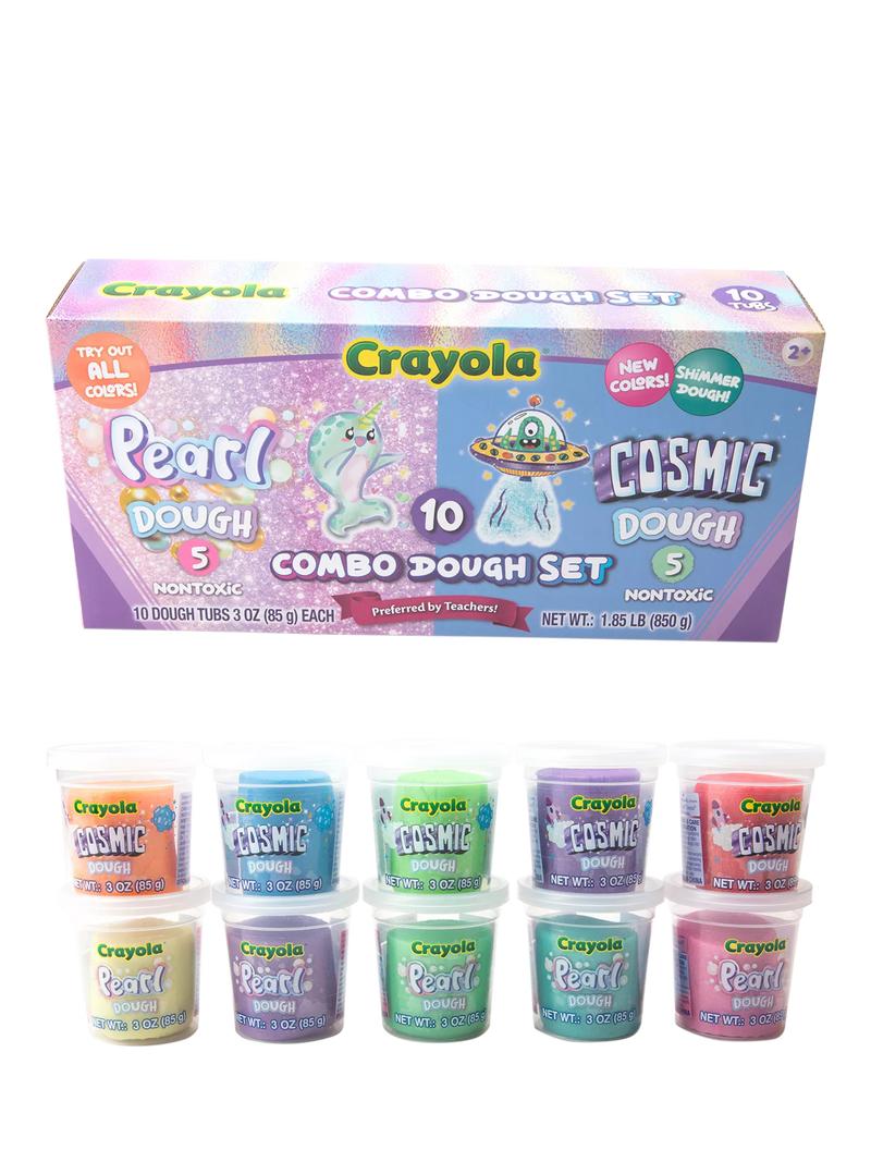 Crayola pearl and cosmic dough set 10 pack, imported from the UK