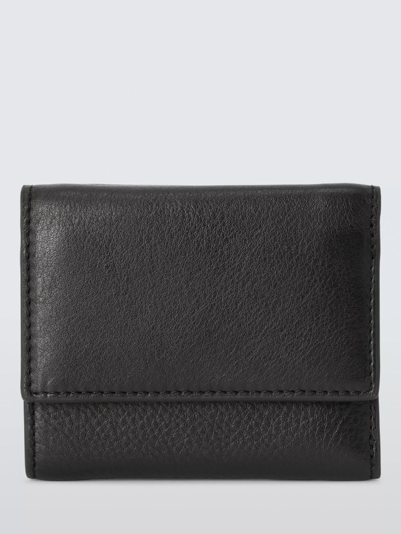 John Lewis Leather Medium Trifold Wallet, Black