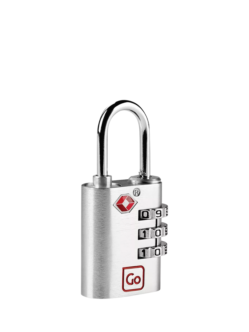 Go Travel TSA approved combination padlock silver, imported from the UK