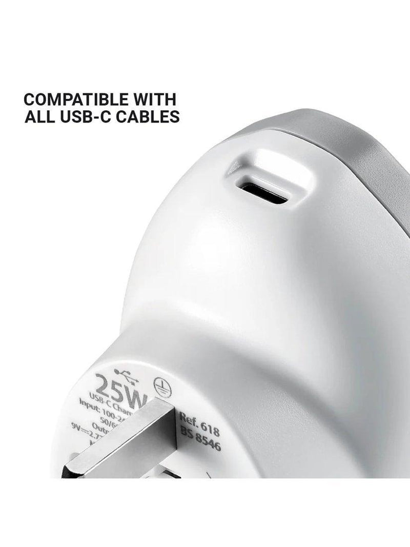 Go Travel 25W USB-C fast charge plug adaptor, imported from the UK