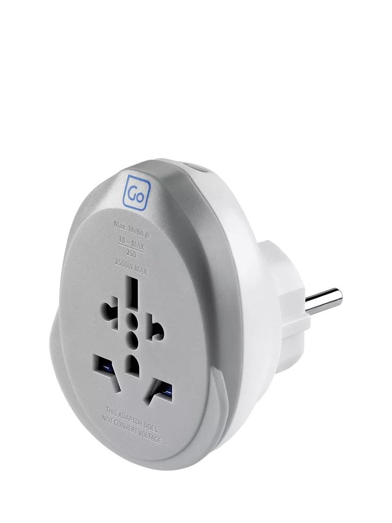 Go Travel EU plug adaptor 25W USB-C fast charge, UK version
