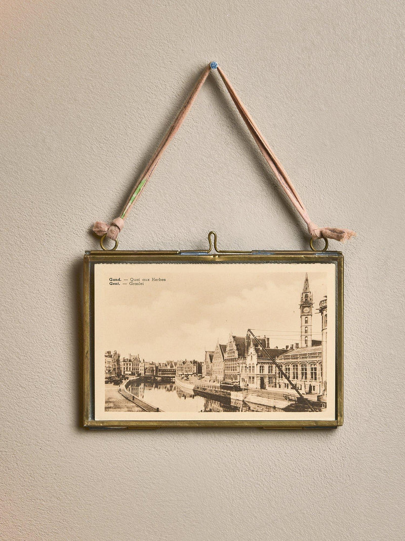 nkuku Kiko landscape photo frame antique brass - British product