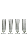 nkuku Sigiri champagne flute set of 4 clear glass 250ml, imported from the UK
