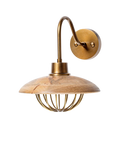 nkuku Chakai mango wood shade wall light natural, UK version
