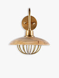 nkuku Chakai mango wood shade wall light natural, UK version