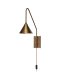 nkuku Thottam adjustable swing arm wall light antique brass (British brand)