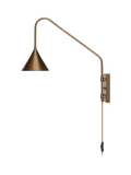 nkuku Thottam adjustable swing arm wall light antique brass (British brand)