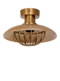 nkuku Chakai semi flush ceiling light natural mango wood (British brand)