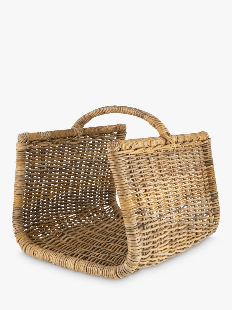 nkuku Sadra log basket natural rattan, imported from the UK