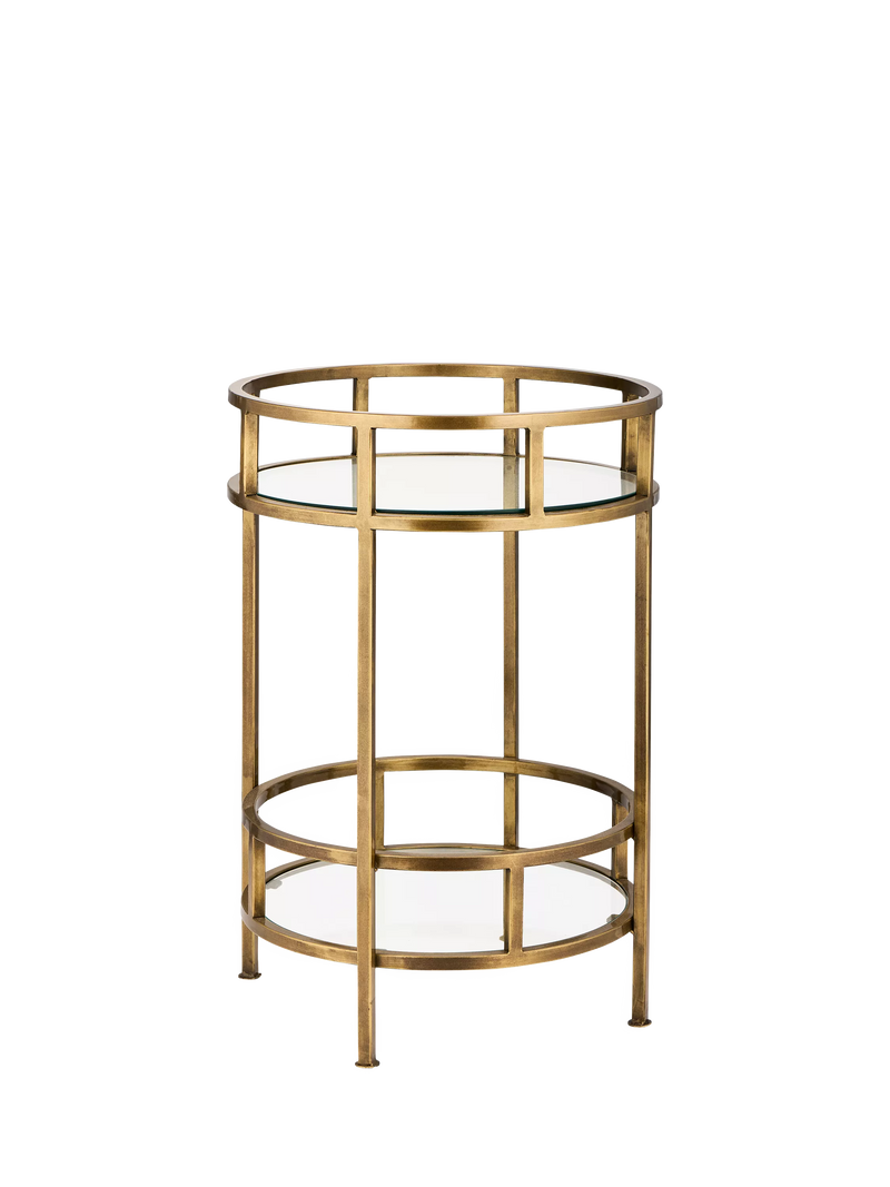 nkuku Nakuru drinks table brass (British brand)
