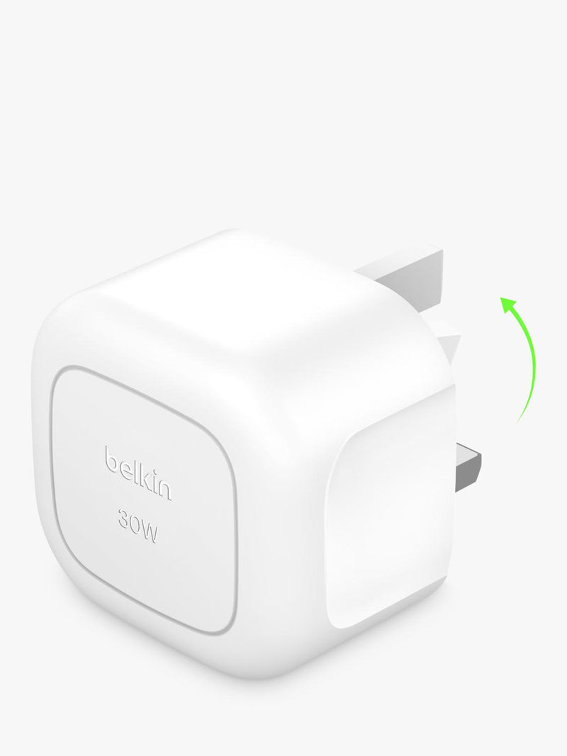 Belkin 30W USB-C wall charger with cable white, UK version