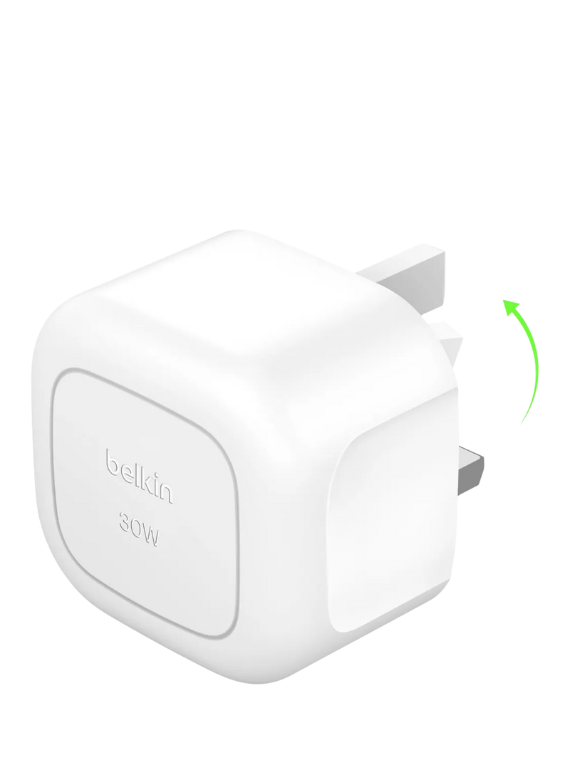 Belkin BoostCharge 30W USB-C wall charger white, imported from the UK