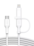 Belkin 2-in-1 USB-C Lightning cable white 1.5m, imported from the UK